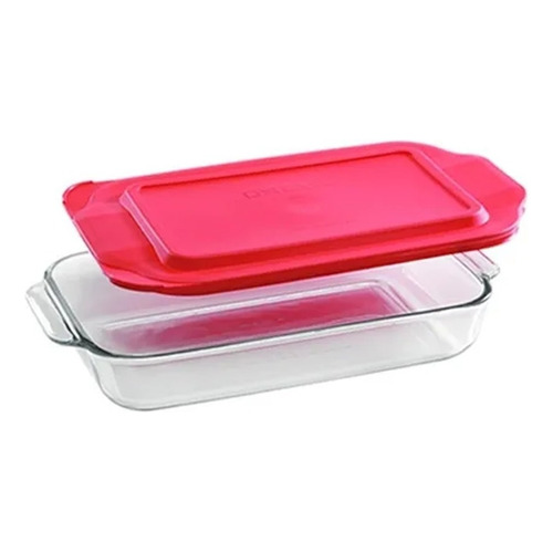 Fuente Pyrex Vidrio 2,8l C/ Tapa Horno Freezer - Sheshu Home Color Transparente