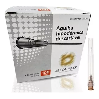 Agulha 25x0,70 22g Descartavel Esteril Hipodermica 100 Unids