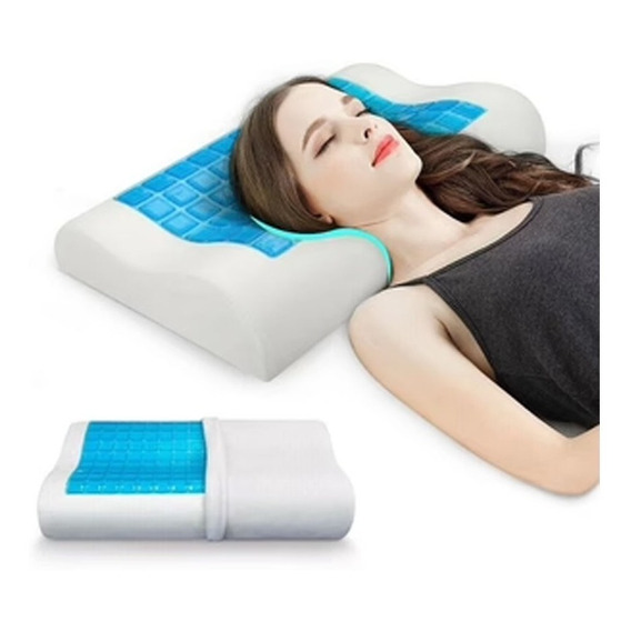 Almohada Ortopedica Viscoelastica Con Gel + Funda Anti Ronqu