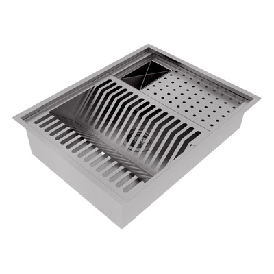 Calha Gourmet Escorredor Inox Tamanho 40x50 Cm Para Embutir