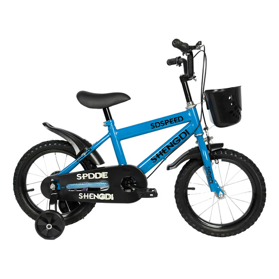 Bicicleta Infantil Para Niño + Canasta Y Rueditas 16' 