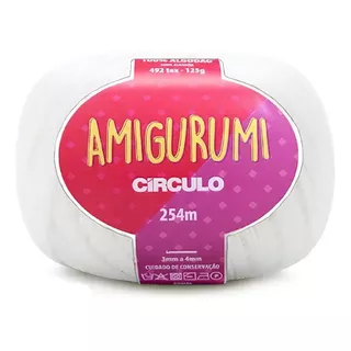 Linha Fio Amigurumi Círculo 254m 100% Algodão Trico Croche Cor 8001 Branco