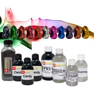 Tinta De Efeito Cromado Kit Completo P/ 300ml + 3 Kandy