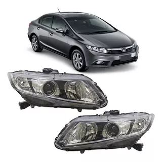 Par De Farol Le + Ld New Civic G9 2012 2013 2014 2015 2016