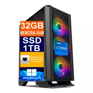 Pc Gamer Cpu Intel I7 10700 / Ssd 1tb M2 / 32gb Memória Ddr4