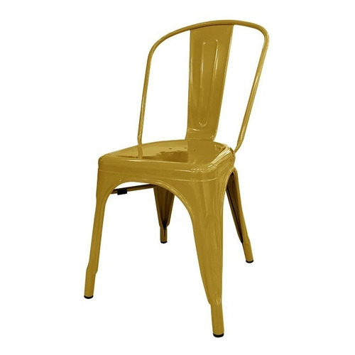 Silla de comedor DeSillas Tolix, estructura color dorado, 4 unidades