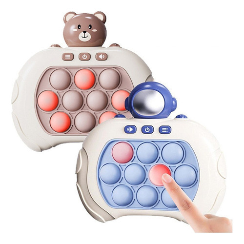 X2 Juguete Sensorial Juegos Electrónicos Pop Push Con 4 Mo Color 1 Astronauta - 1 Oso