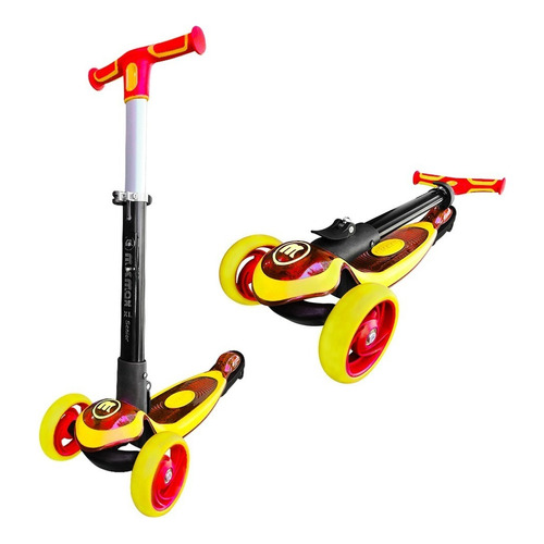 Scooter Monopatín Amarillo Mic Max Deluxe Regulable Color Amarillo/rojo