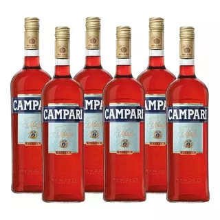 Kit 6 Aperitivo Campari Bitter Milano 900 Ml Original