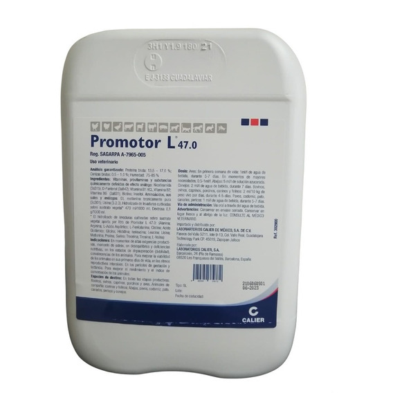 Promotor L 47 De 5 Lt Vitaminas Y Aminoácidos, Aves,abejas