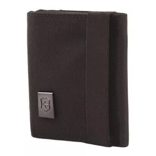 Billetera Victorinox Trifold Color Black De Nailon - 10cm X 9cm X 3cm Con Proteccion Rfid