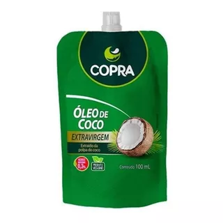 Óleo De Coco Extra Virgem Polpa Tcm Pouch Sachê 100ml Copra