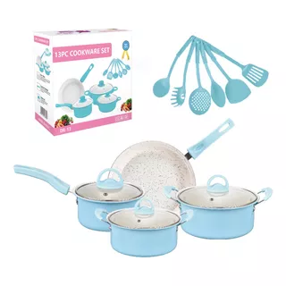 Batería De Cocina 13 Piezas Pro Chef Antiadherente 6 Tonos