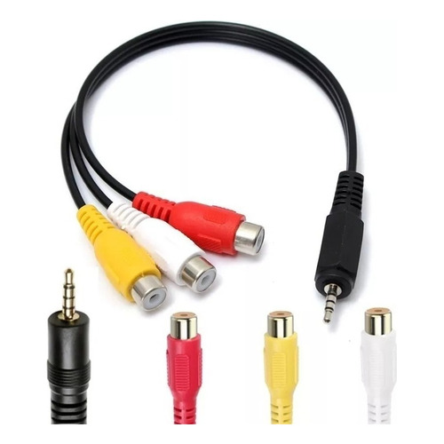 Cable Adaptador Mini Plug 3.5 A 3 Rca Hembra Audio Vídeo