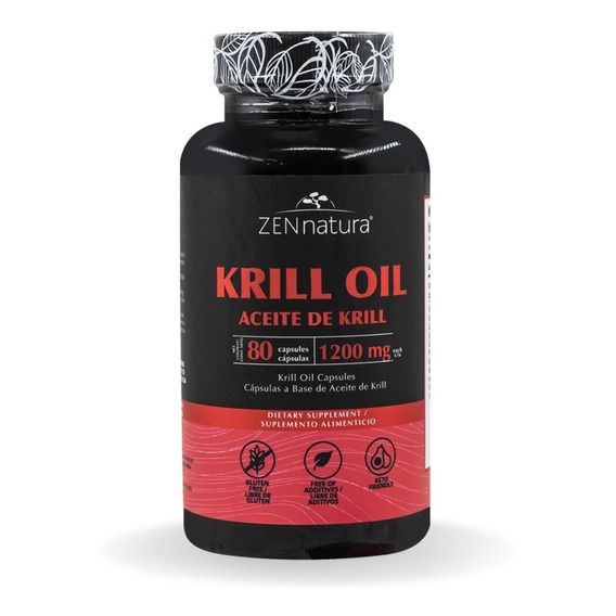 Aceite De Krill 80 Cap 1200mg Zen Natura Astaxantina Epa Dha Sabor Sin sabor