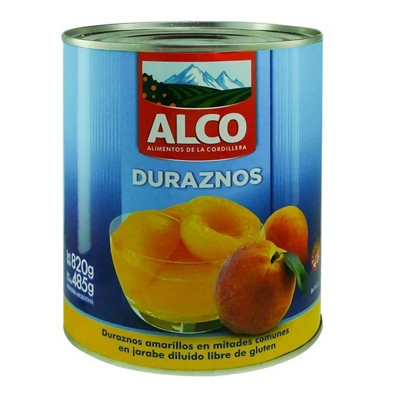 Duraznos En Mitades Enlatados Conserva Alco 820g Pack X 5uni