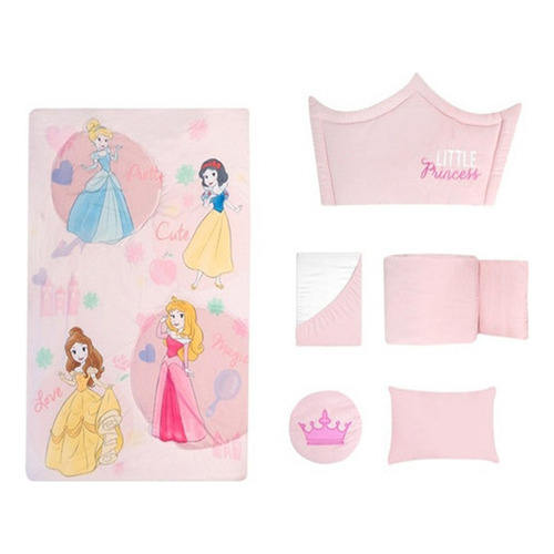 Set De Edredón Para Bebé 6 Piezas Talla Cama Cuna Corra Disney Princess