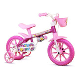 Bicicleta Infantil Com Roda Treinamento Flower Aro 12 Nathor