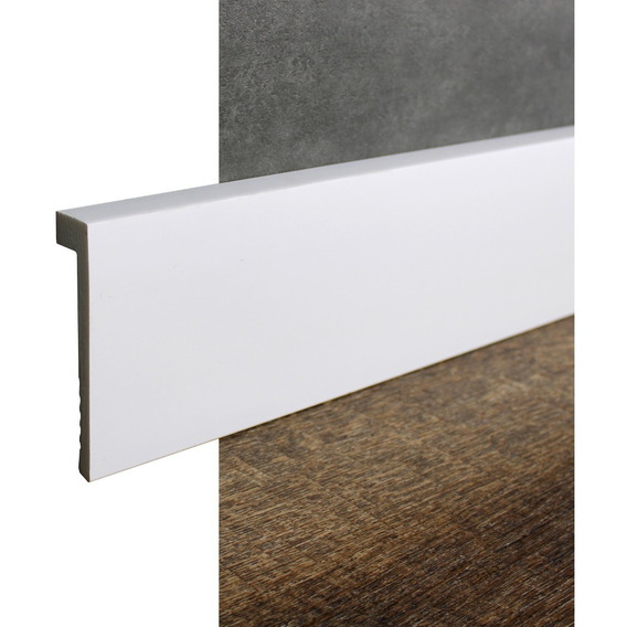 Cubre Zocalo Pvc Blanco Eps 2,50m X 10cm Piso Vinilico 