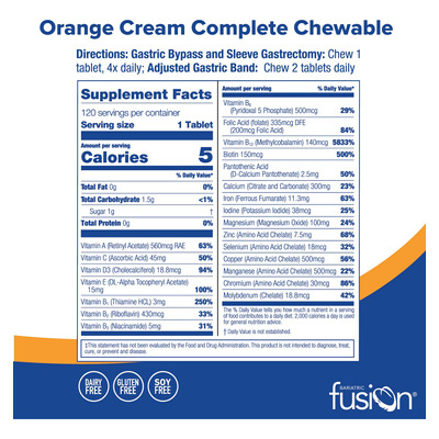 Crema Multivitamínica Bariatric Fusion De Naranja Con Hierro