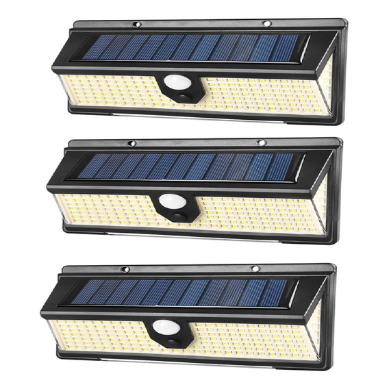 Foco Solar 190 Leds Exterior Tenue/sensor X3+1 Gratis X2pack