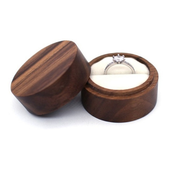 Estuche Para Anillos De Madera, Compromiso, Boda, Importado