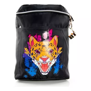 Mochila Handbag Polinesios Tiger Original Nueva Color Negro Diseño De La Tela Nylon