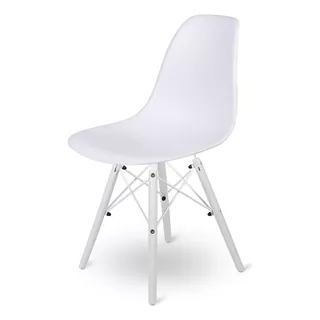 Cadeira De Jantar Empório Tiffany Eames Dsw Madera, Estrutura De Cor Branco White Pé Branco , 1 Unidade