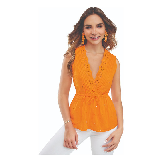 Blusa Casual Mujer Naranja 960-65
