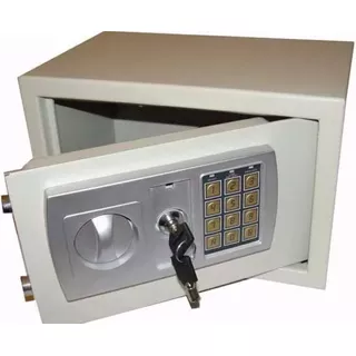 Caja Fuerte Seguridad Apertura Electrónica Y Llaves 31x20x20 Color Beige