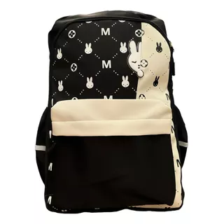 Mochila Escolar Kawaii Coreano Conejo Conejito Moda Aesthetic Negro