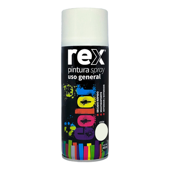 Pack 6 Pinturas Spray Blanco Mate Rex 400 Ml Uso General