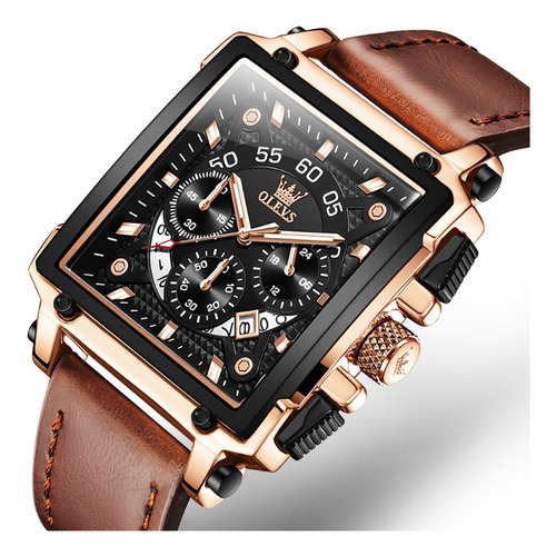 Reloj Olevs Square Quartz Chronograph para hombre