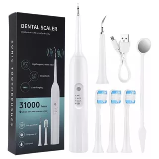 Raspador Dental Eléctrico Para Eliminar Sarro Sónico, 3 Cepillos