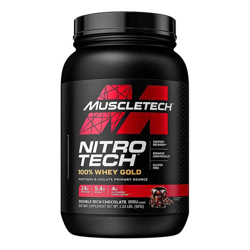 Nitro Tech 100% Whey Gold Muscletech Proteína 2 Lb Double Rich Chocolate