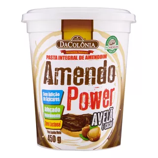 Pasta De Amendoim Integral Avelã E Cacau Zero Lactose Dacolônia Amendo Power Pote 450g