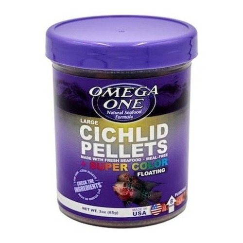 Alimento En Bolitas Grandes Flotantes De 8mm Omega One Cichlid Pellets Para Peces Ciclidos En Acuarios Y Peceras En Tarro De 85gr