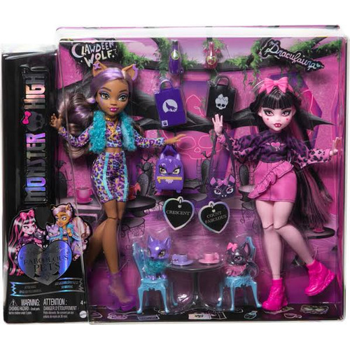 Monster High Faboolous Pets Draculaura Y Clawdeen Wolf 2pack