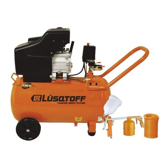 Compresor de aire eléctrico portátil Lüsqtoff LC-2550BK monofásico 50L 2.5hp 220V 50Hz naranja