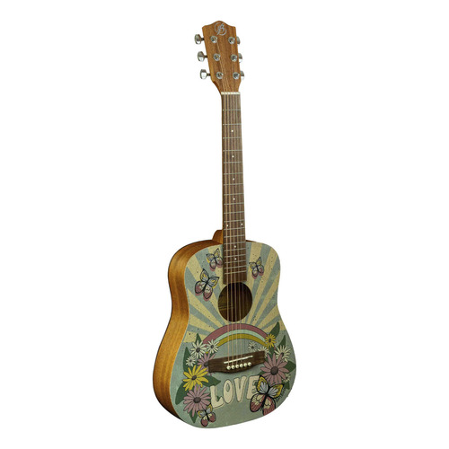 Guitarra Acústica Bamboo Ga-34-butterfly Travel Con Funda Color Marrón Material del diapasón Nogal Orientación de la mano Diestro