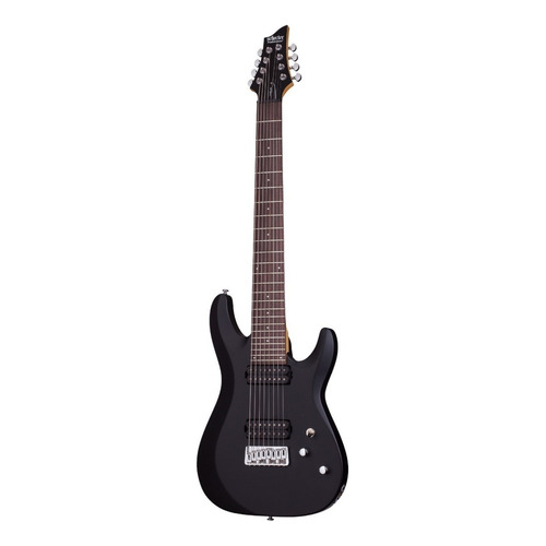 Guitarra eléctrica Schecter Deluxe C-8 de tilo satin black satin con diapasón de palo de rosa