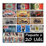 20 Placas De Metal Vintage Retro Decorativas  Antiguas 30x15