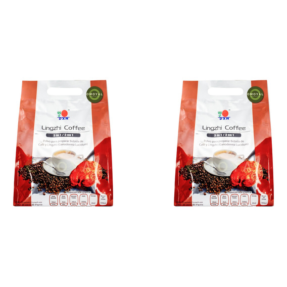 2 Bolsas Lingzhi Coffee 3 En 1 Con Ganoderma 40 Sobres Dxn