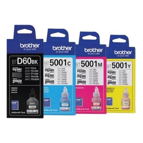 Pack X 4 Colores Tintas Brother 5001 ( D60)