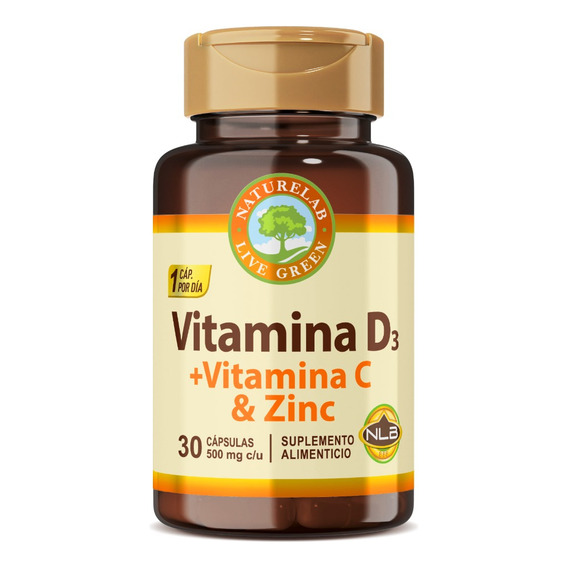 Vitamina D3 + Vitamina C & Zinc 400 Iu 30 Cápsulas Naturelab Sabor Sin sabor