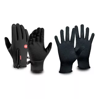 Guantes Moto Neoprene Touch Termicos + Guante Primera Piel