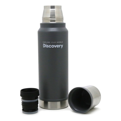 Termo Acero Inoxidable Discovery 1 Litro Para Mate Camping Color Gris