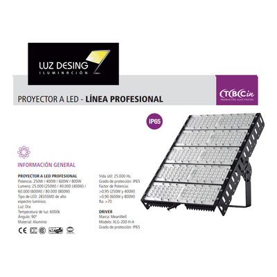 Reflector Led Alta Potencia Profesional 400w Sbn400-md Tbcin
