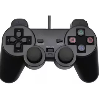 Manete Controle Play Ps2 Kapbom Com Fio Usb Joystick Cor Preto