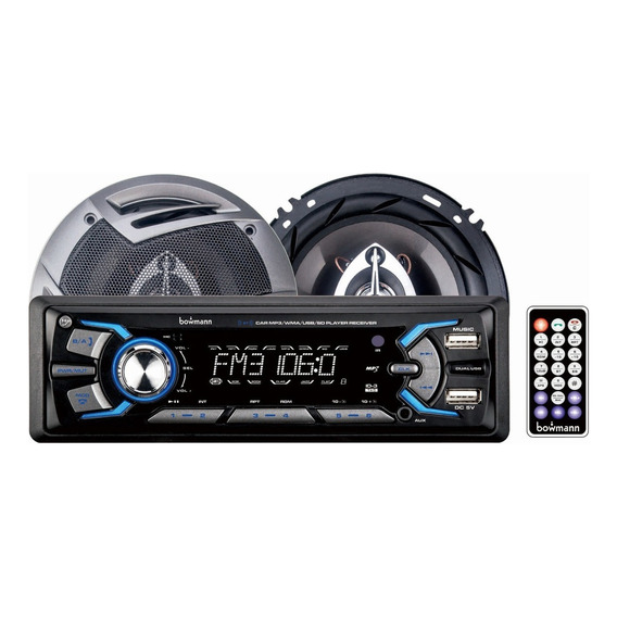 Combo Radio Carro Bluetooth Panel Desmontable + Parlantes 6